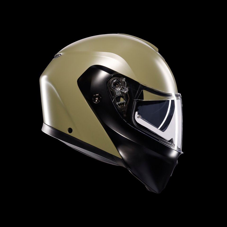 STREETMODULAR MONO MATT PASTELLO GREEN/BLACK - MOTORBIKE FLIP UP HELMET E2206