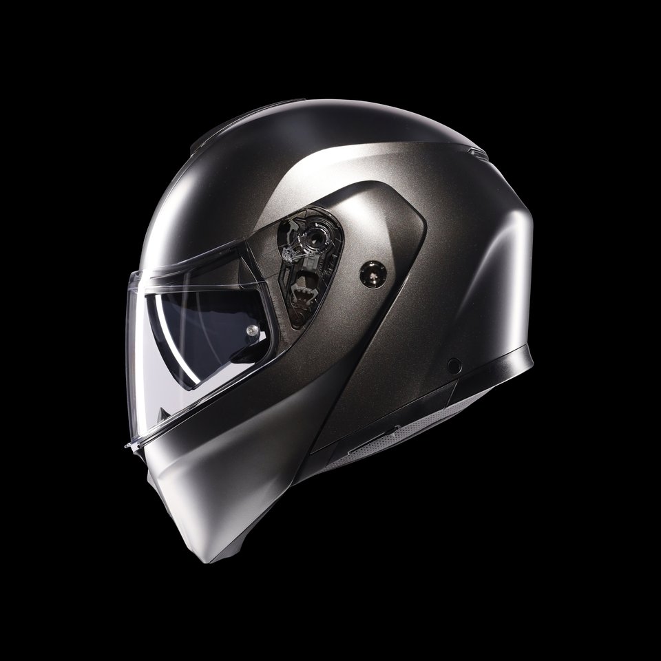 STREETMODULAR MONO MATT ASFALTO GREY - MOTORBIKE FLIP UP HELMET E2206