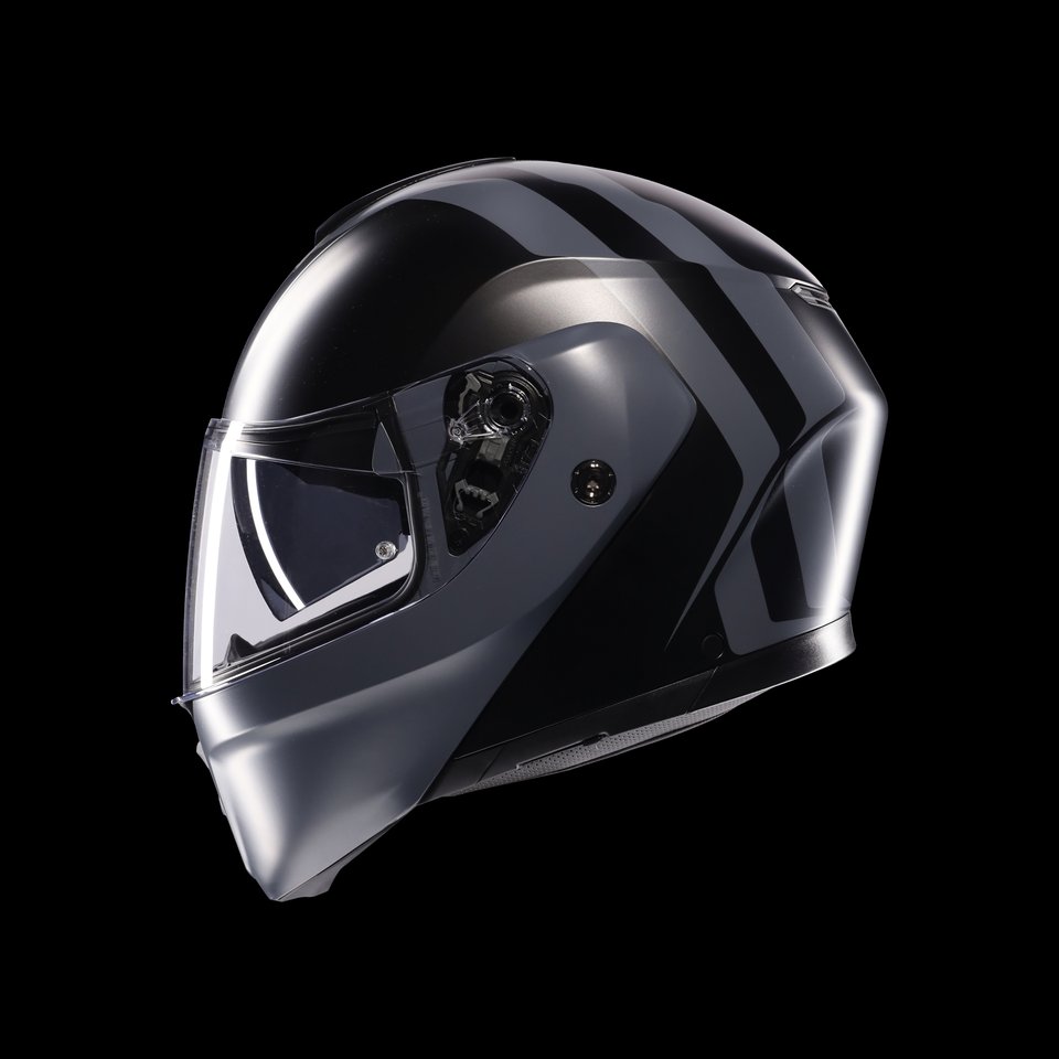 STREETMODULAR RESIA MATT BLACK/GREY - MOTORBIKE FLIP UP HELMET E2206