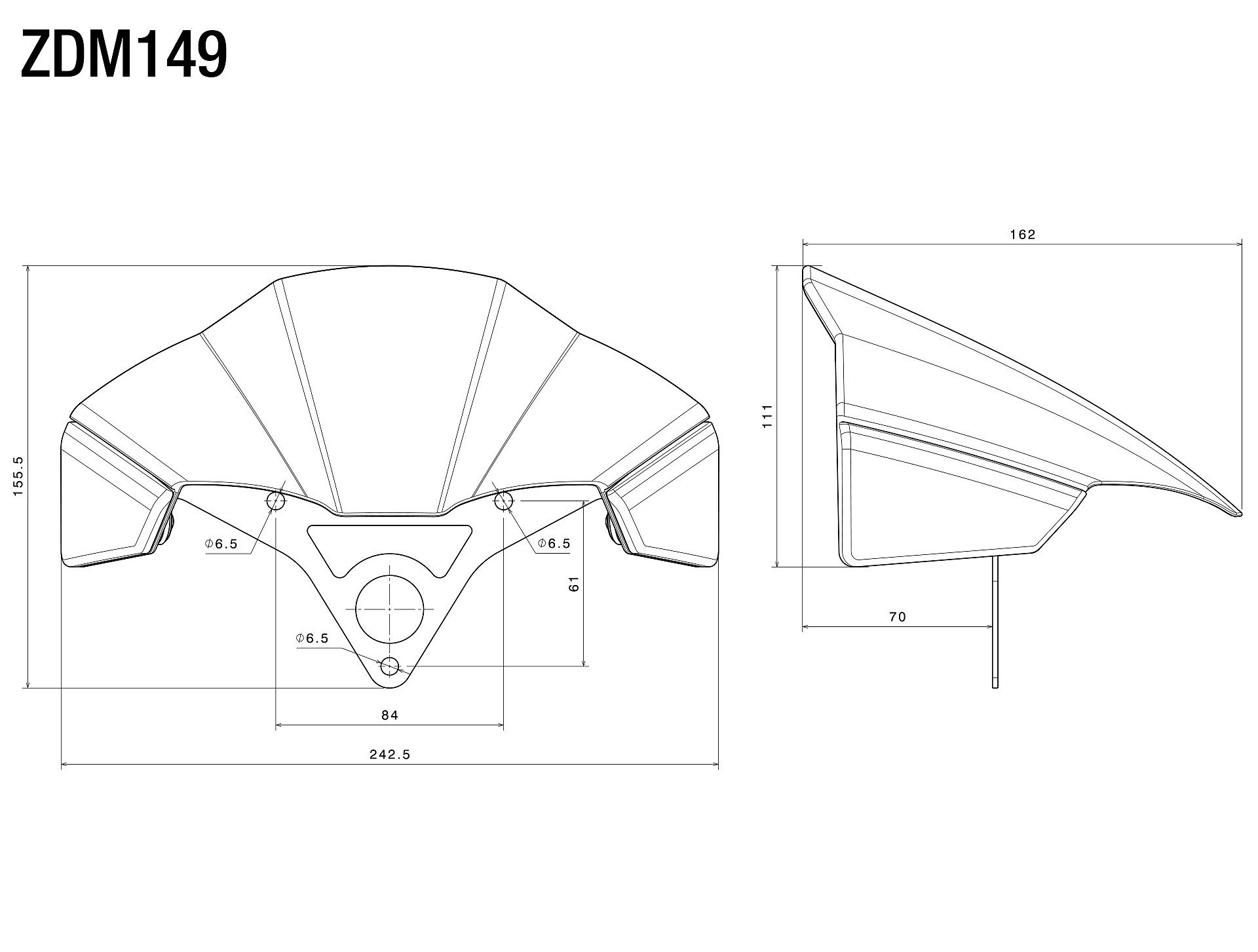 Headlight fairing with Mounting kit