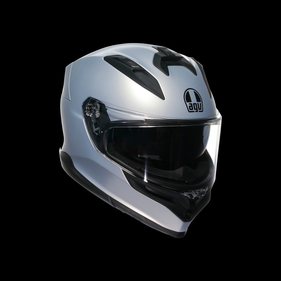 K7 MPLK MONO MATT PRISMA SILVER - MOTORBIKE FULL FACE HELMET E2206