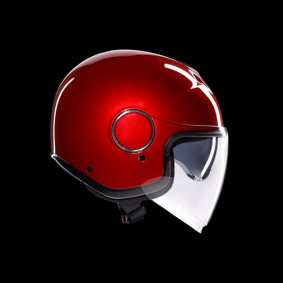 ETERES MONO CORSA RED - MOTORBIKE OPEN FACE HELMET E2206