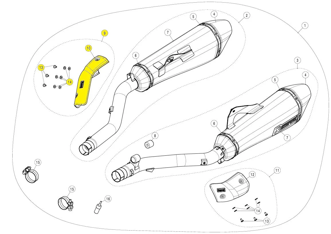 Akrapovič P-HSB16R1D/A1 (heat shield CA)