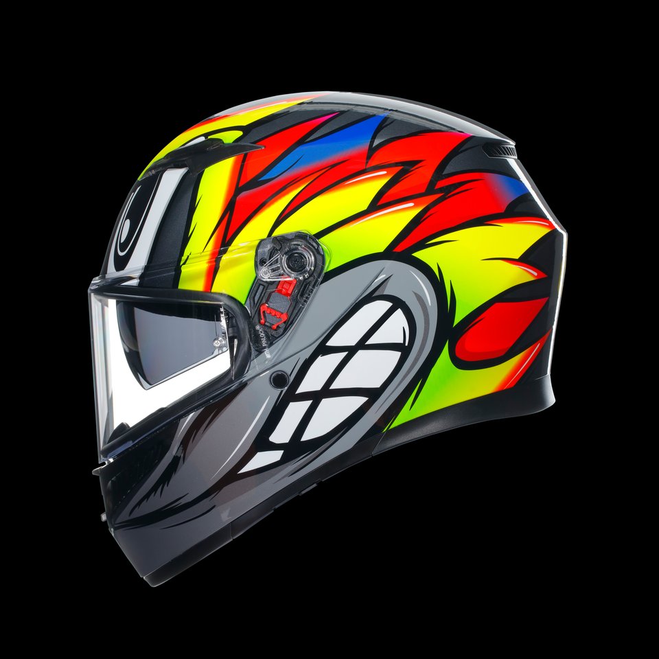 K3 BIRDY 2.0 GREY/YELLOW/RED - MOTORBIKE FULL FACE HELMET E2206