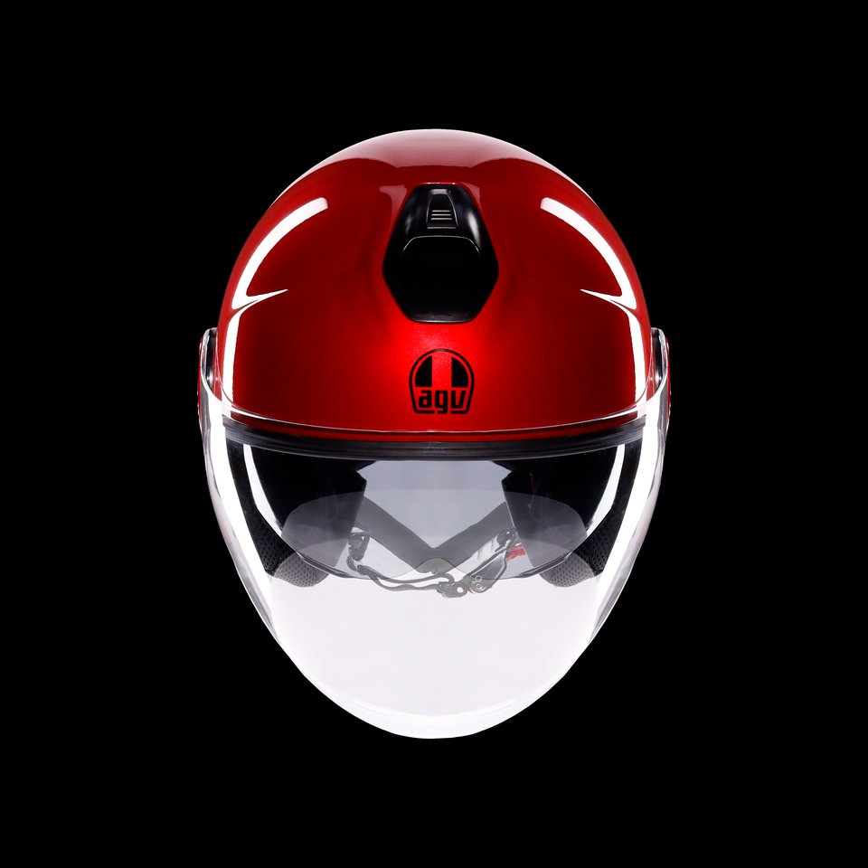 ETERES MONO CORSA RED - MOTORBIKE OPEN FACE HELMET E2206