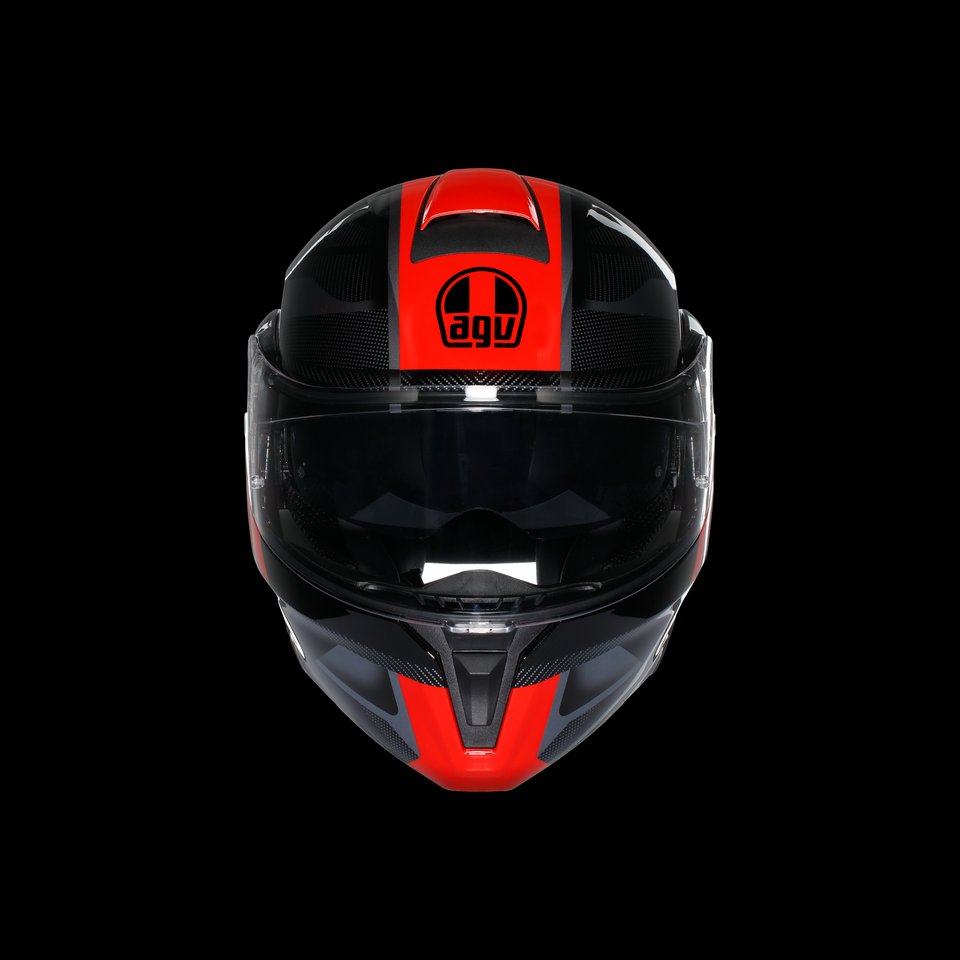 STREETMODULAR LEDRO BLACK/RED - MOTORBIKE FLIP UP HELMET E2206