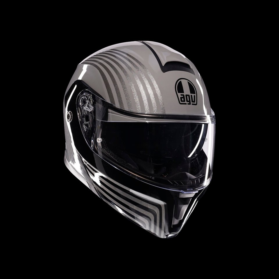 STREETMODULAR ISEO GREY/BLACK - MOTORBIKE FLIP UP HELMET E2206
