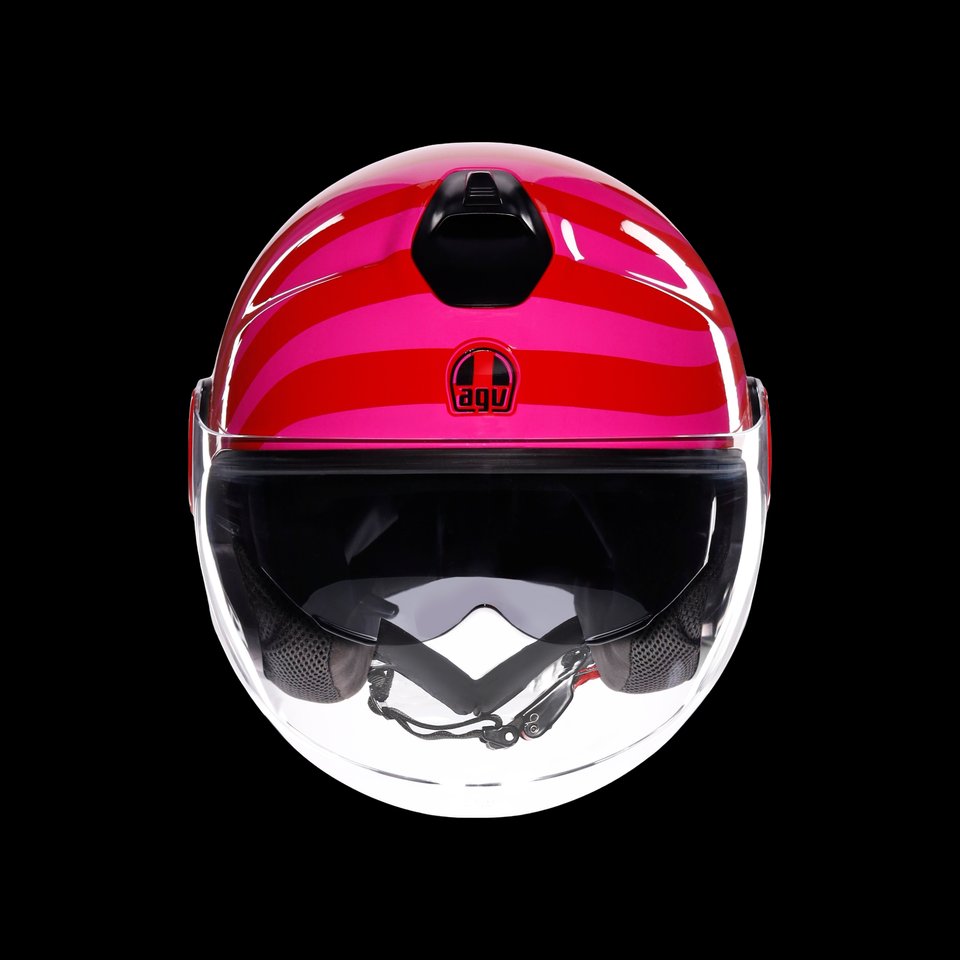 ETERES TROPEA RED/PINK - MOTORBIKE OPEN FACE HELMET E2206