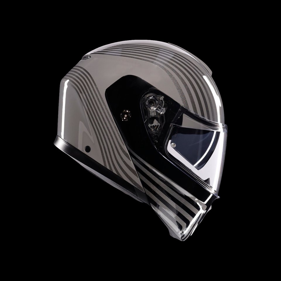 STREETMODULAR ISEO GREY/BLACK - MOTORBIKE FLIP UP HELMET E2206