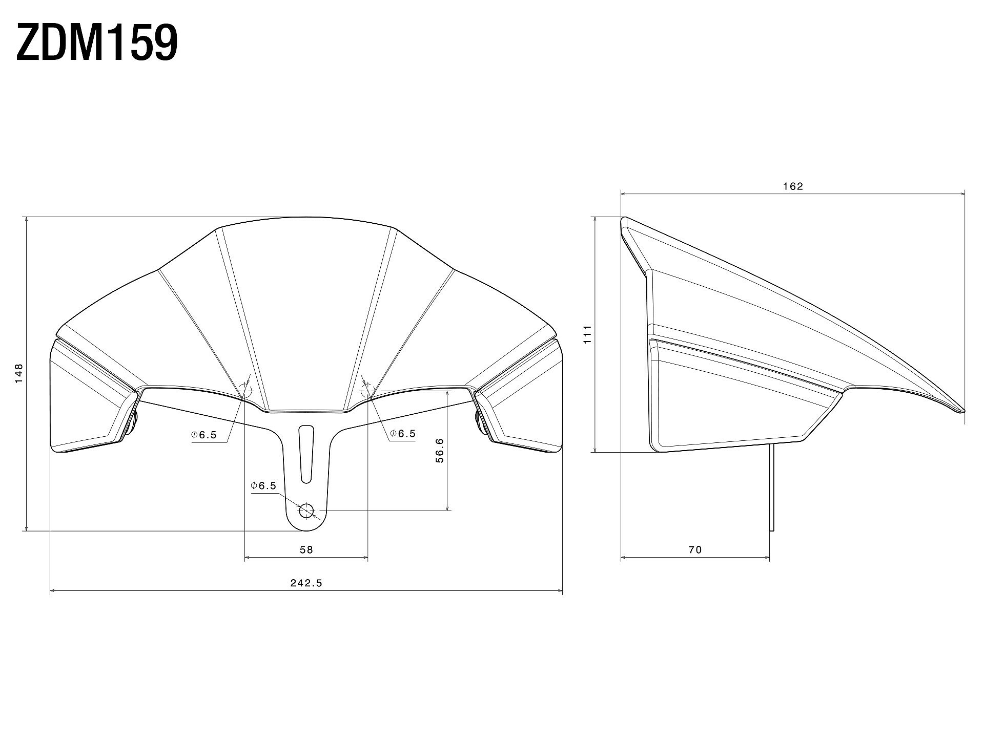 Headlight fairing with Mounting kit