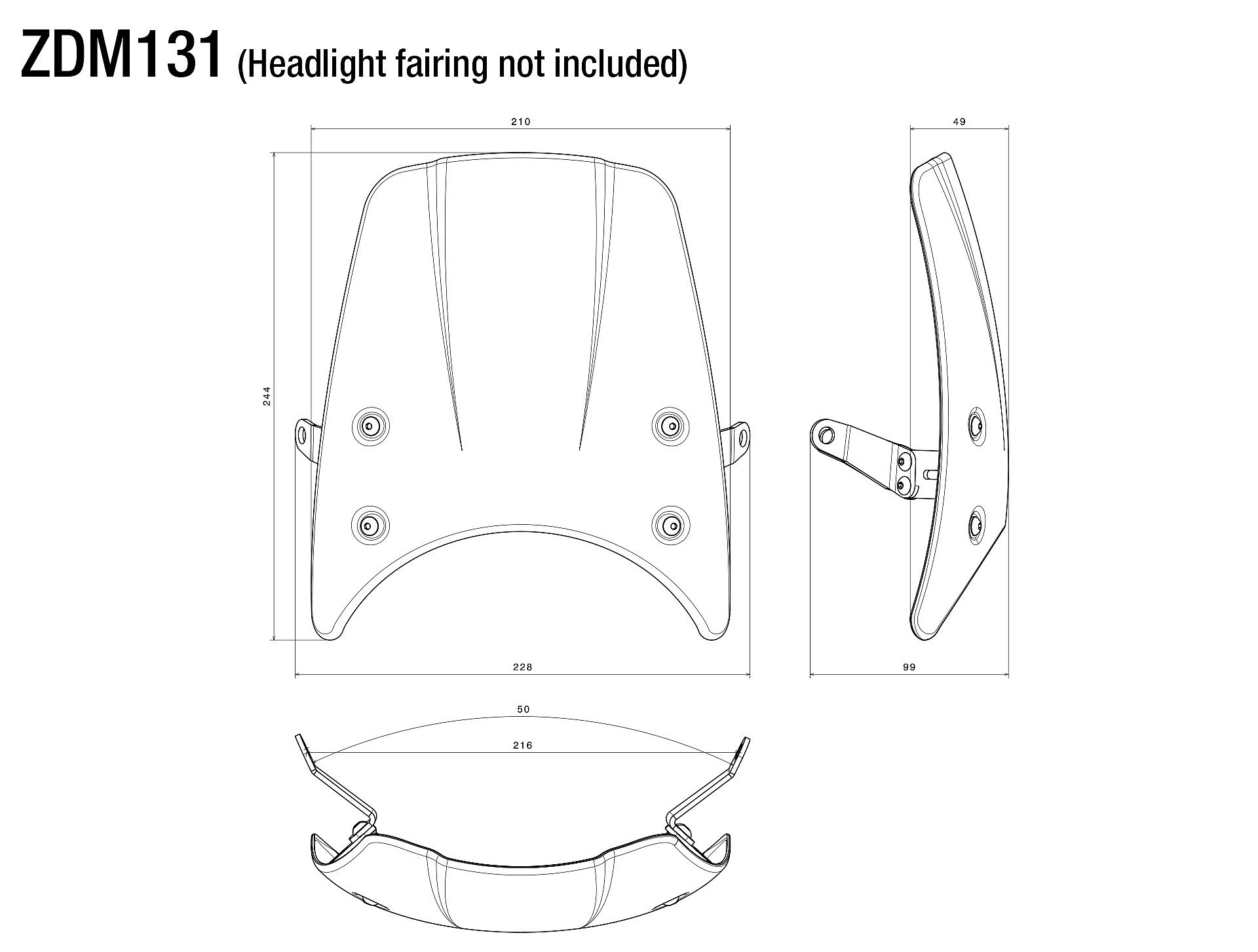 Mounting kit for Headlight fairing