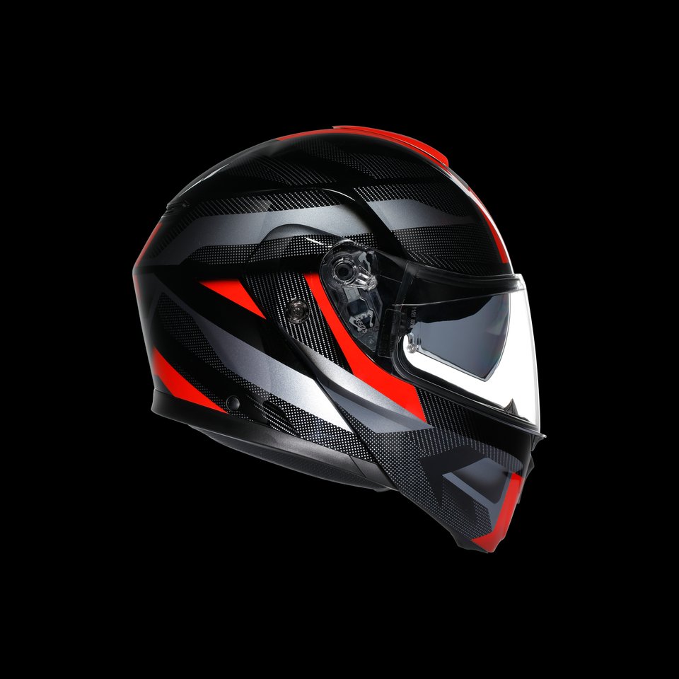 STREETMODULAR LEDRO BLACK/RED - MOTORBIKE FLIP UP HELMET E2206