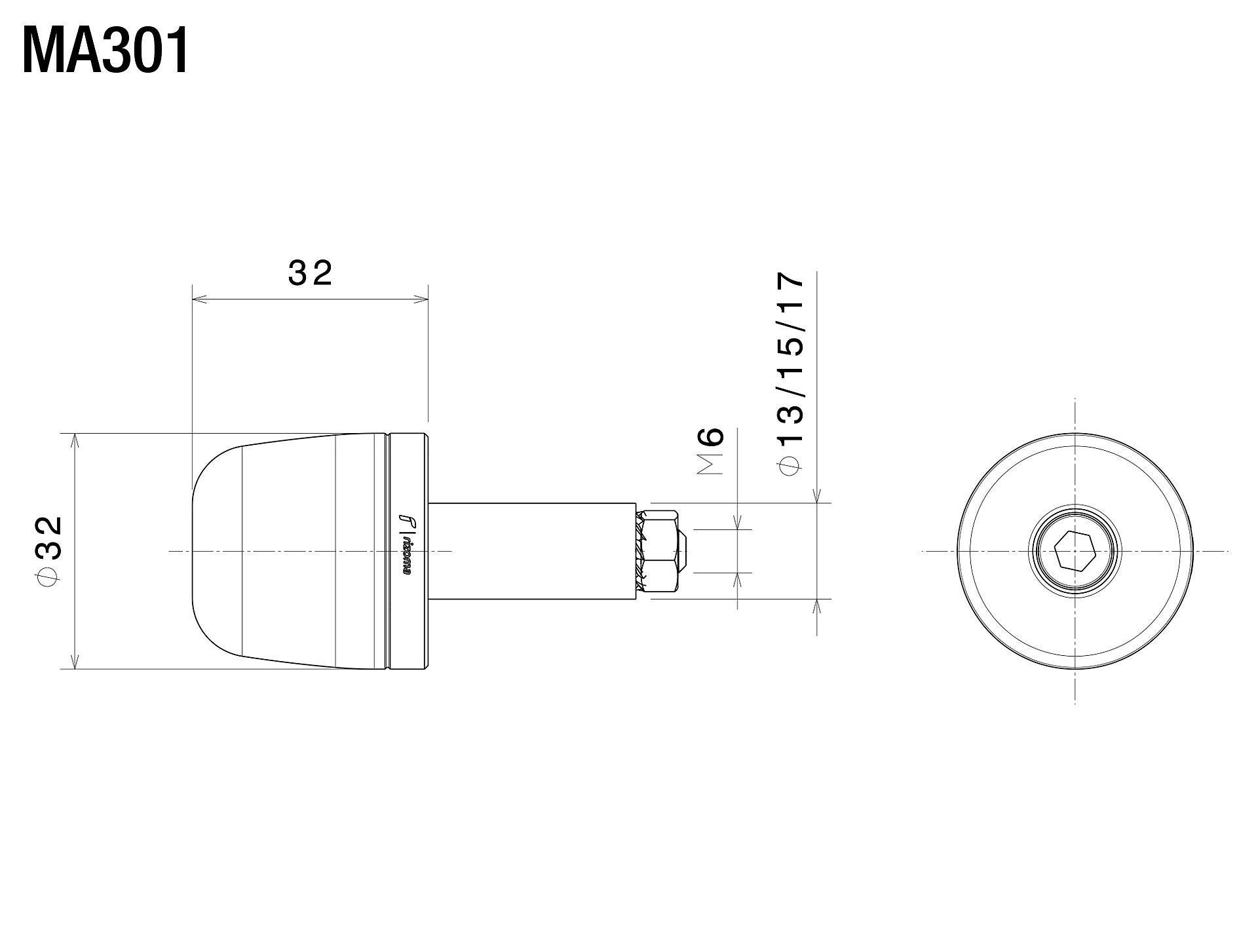 Single bar-end plug