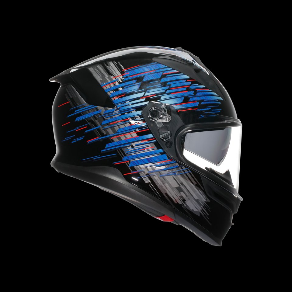 K7 MPLK GENISYS MATT BLACK/BLUE/GREY - MOTORBIKE FULL FACE HELMET E2206