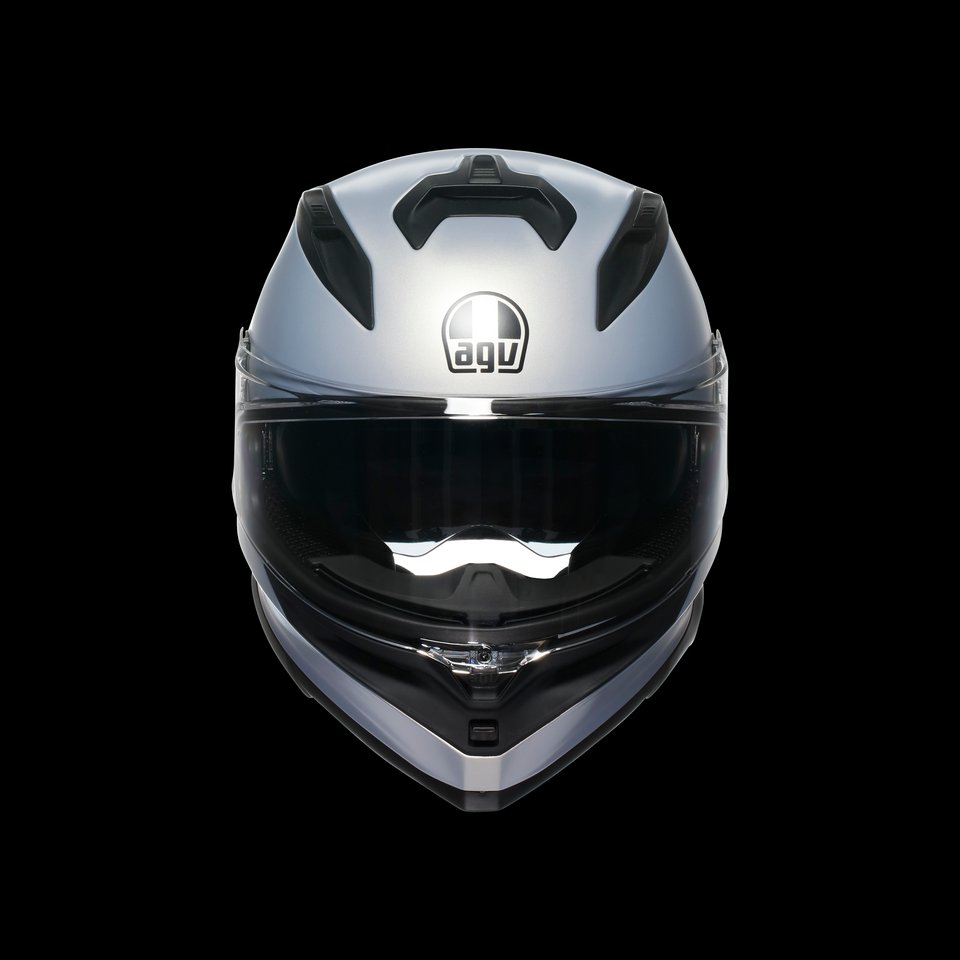K7 MPLK MONO MATT PRISMA SILVER - MOTORBIKE FULL FACE HELMET E2206