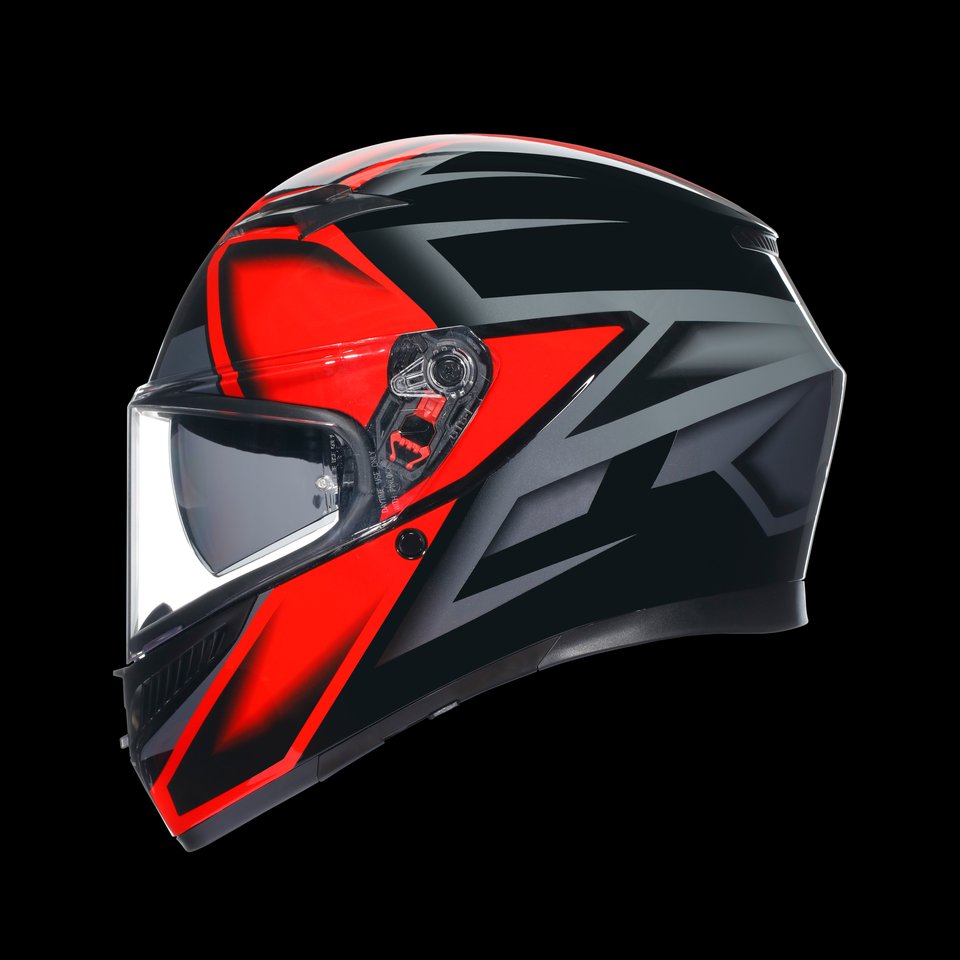 K3 COMPOUND BLACK/RED - MOTORBIKE FULL FACE HELMET E2206