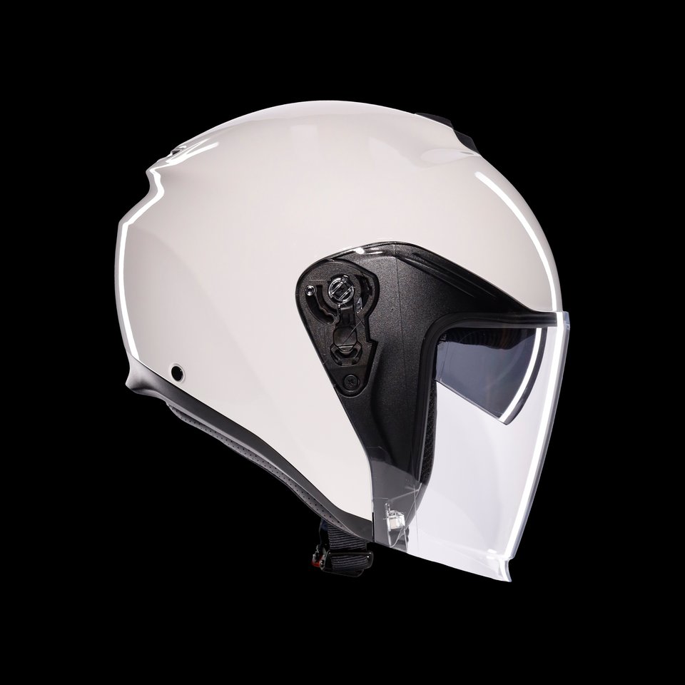 IRIDES MONO MATERIA WHITE - MOTORBIKE OPEN FACE HELMET E2206