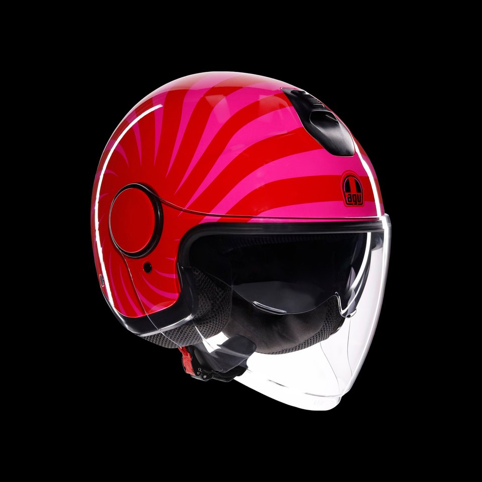 ETERES TROPEA RED/PINK - MOTORBIKE OPEN FACE HELMET E2206