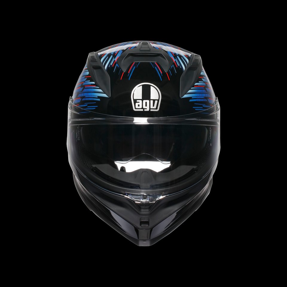 K7 MPLK GENISYS MATT BLACK/BLUE/GREY - MOTORBIKE FULL FACE HELMET E2206