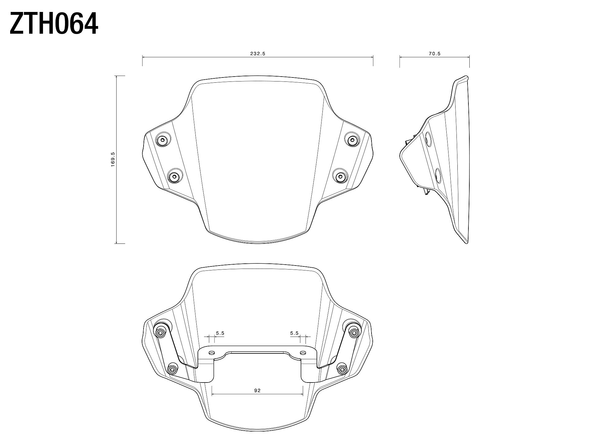 Headlight fairing with Mounting kit